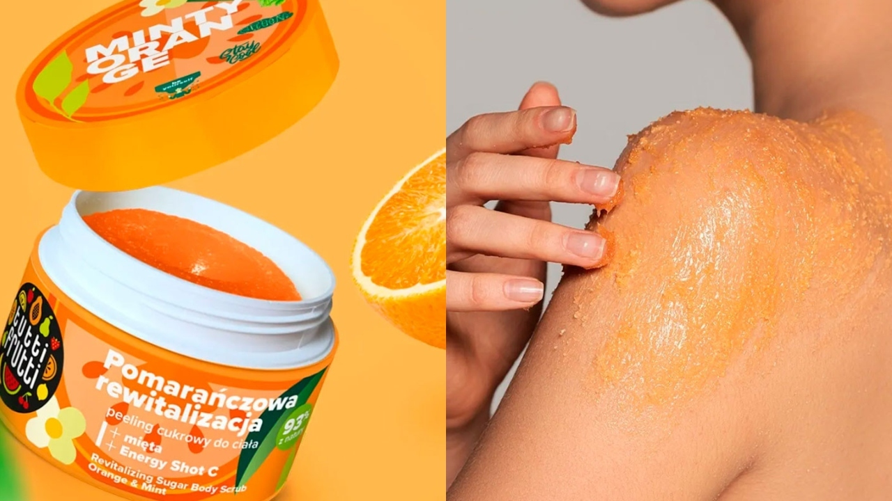 Сахарный скраб для тела Farmona Tutti Frutti Orange and Mint с апельсином и мятой для ревитализации, свежести и разглаживания кожи. 